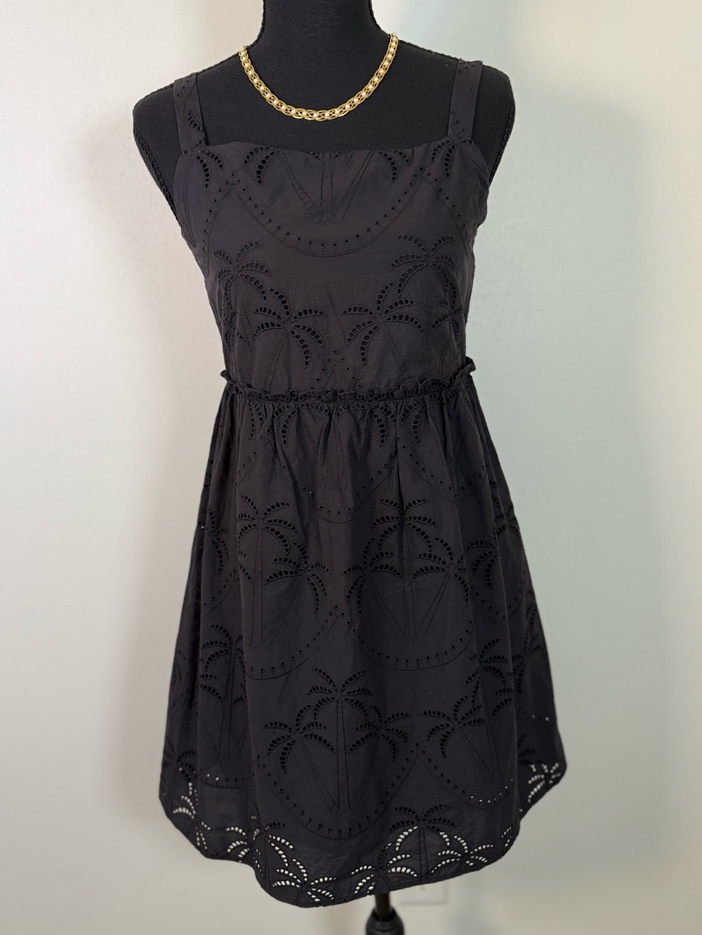 NWT  Walking on Sunshine Black Eyelet Sundress XL Boho Resort Dress